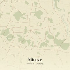 Vintage map of Mircze, Poland.