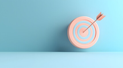 minimalist target with arrow, symbolizing focus and achievement. soft pastel colors create calming atmosphere, perfect for motivational themes