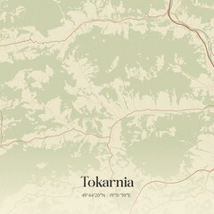 Vintage map of Tokarnia, Poland.