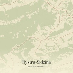 Vintage map of Bystra-Sidzina, Poland.