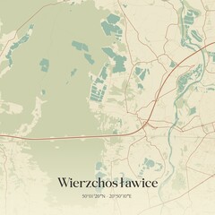 Obraz premium Vintage map of Wierzchoslawice, Poland.