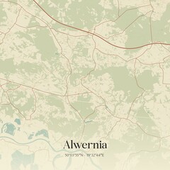 Vintage map of Alwernia, Poland.