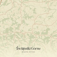 Vintage map of Swiatniki Górne, Poland.