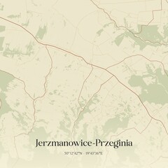 Vintage map of Jerzmanowice-Przeginia, Poland.