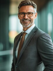 Naklejka premium Man in Suit and Tie Posing