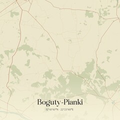 Vintage map of Boguty-Pianki, Poland.