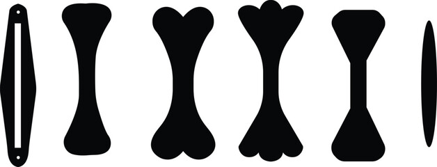 Dog bone silhouette set, Dog bone icon,Dog bone icon shape symbol,Pet shop, vet logo sign, Vector illustration image