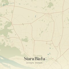 Vintage map of Stara Biala, Poland.