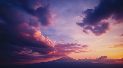 Majestic Mountain Sunset Dramatic Cloudscape
