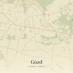 Vintage map of Gózd, Poland.