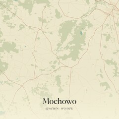 Vintage map of Mochowo, Poland.