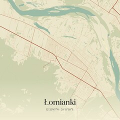 Vintage map of Lomianki, Poland.