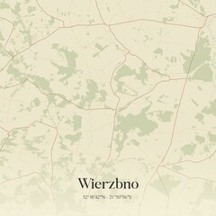 Vintage map of Wierzbno, Poland.