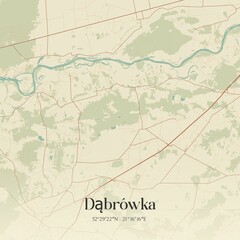 Vintage map of Dabrówka, Poland.