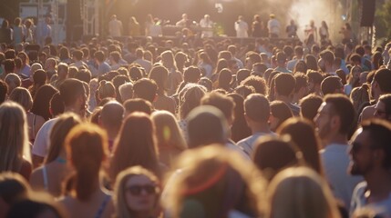 A large crowd of people are gathered together