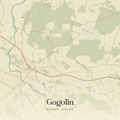 Vintage map of Gogolin, Poland.
