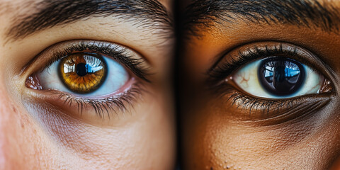  Two different types of skin and eyes