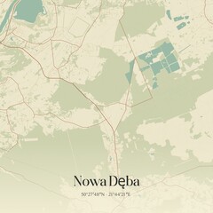 Naklejka premium Vintage map of Nowa Deba, Poland.