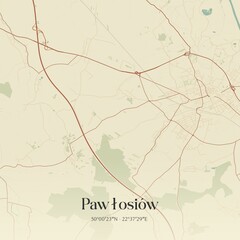 Vintage map of Pawlosiów, Poland.
