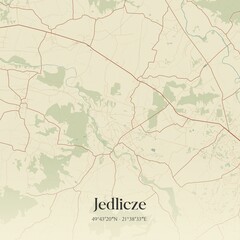 Vintage map of Jedlicze, Poland.