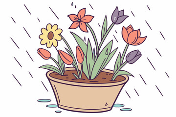 tulips in pots