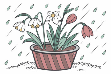tulips in a pot