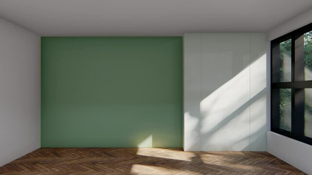 empty interior room shadow wall space background mock up architecture sunlight. empty home modern window light floor design apartment white house indoor. blank minimal concept backdrop bright clean.