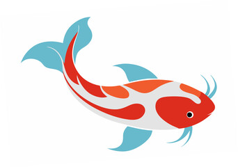 illustration of a fish in a red background