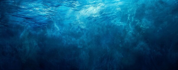 Obraz premium A blue ocean with white bubbles