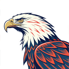 Obraz premium American eagle with flag and eagle with wings eagle in the sky