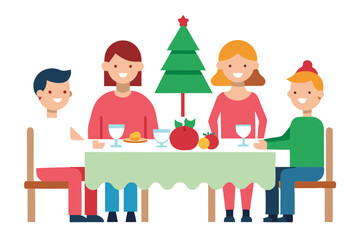 happy family celebrating christmas