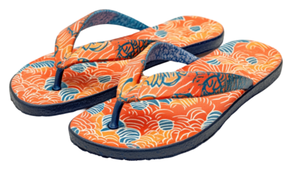 Colorful flip-flops for summer fun beach product outdoor isolated on transparent background