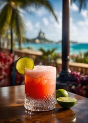 tropical cocktail on the beach