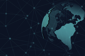 Global digital technology network connection. Network technology solution Background vector illustration.
