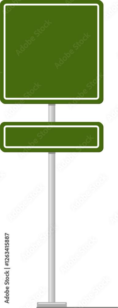 Poster green road signs with various shapes and sizes provide essential information and guidance for driver