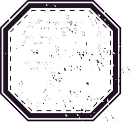 Octagonal vintage travel stamp featuring a distressed texture. Ideal for retro themed designs, postage projects, and mailing labels. Perfect for adding an authentic vintage touch © WinWin