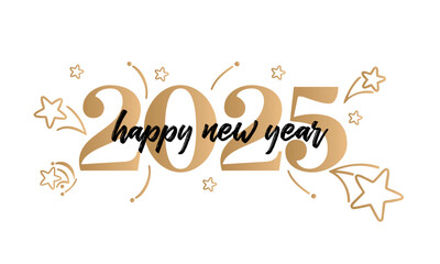 New year 2025 with sparkle particles illustration vector design