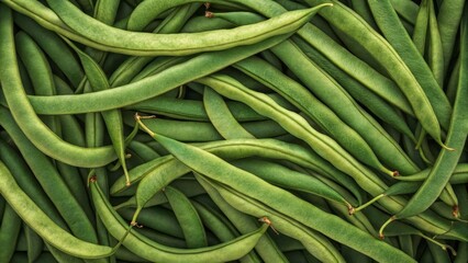 Green Bean Composition Overhead, Close-Up Image of Fresh Beans, Nature's Bounty, Food Photography, Still Life, Vegetable Texture Green Beans, Food Photography