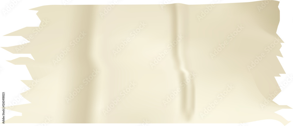 Poster crumpled beige sticky tape featuring ripped edges enhances realism in designs, presentations, and cr