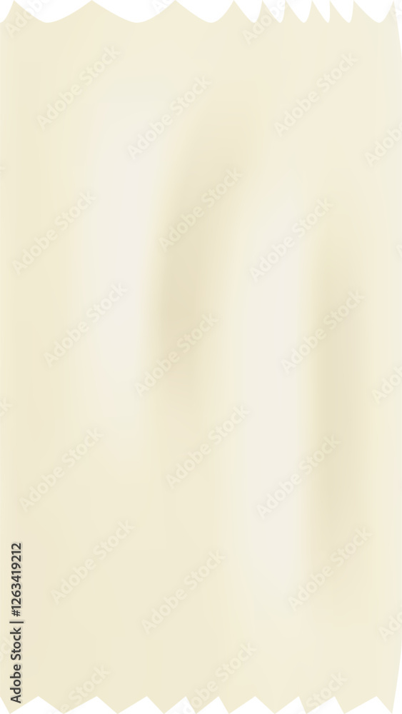 Poster vertical gradient beige sticky paper featuring ripped edges, creating a soft shadowed and textured e