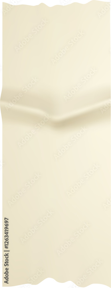 Poster close up of a folded piece of beige paper with slightly torn edges, creating a three dimensional eff