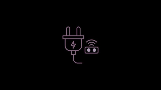  icon with charging plug icon isolated .phone adapter icon animation . Plug Icon, Symbol of Sustainable Energy and Green Technology, 