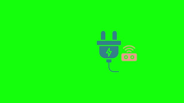  icon with charging plug icon isolated .phone adapter icon animation . Plug Icon, Symbol of Sustainable Energy and Green Technology, 