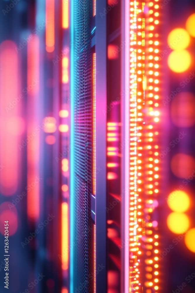 Poster row of servers in a modern data center facility