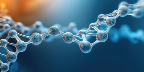 A detailed close-up of a DNA molecule, showcasing its intricate structure and highlighting the beauty of genetic science and innovation.