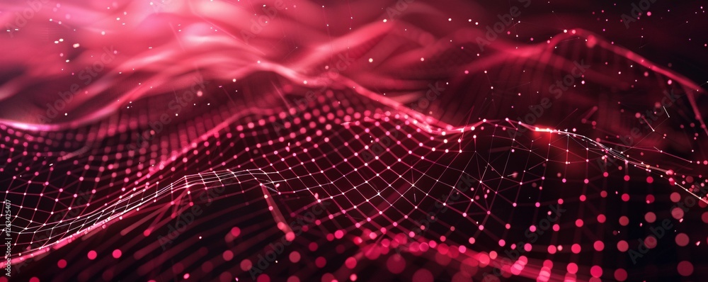 Poster a red background with a pattern of dots
