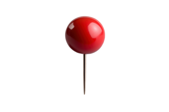 red push pin isolated