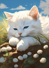 cute cat on the grass