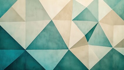 Teal, beige geometric wall texture background design