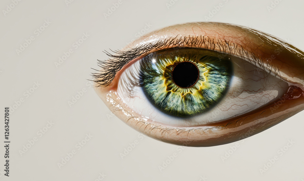 Poster exploring the depth of perception: a journey through the intricacies of the human eye and its reflec